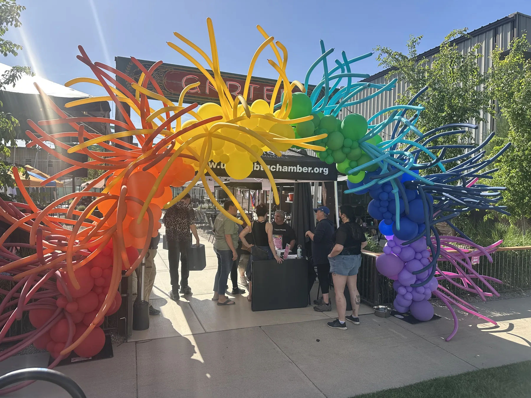 Large balloon decor for a Utah community event